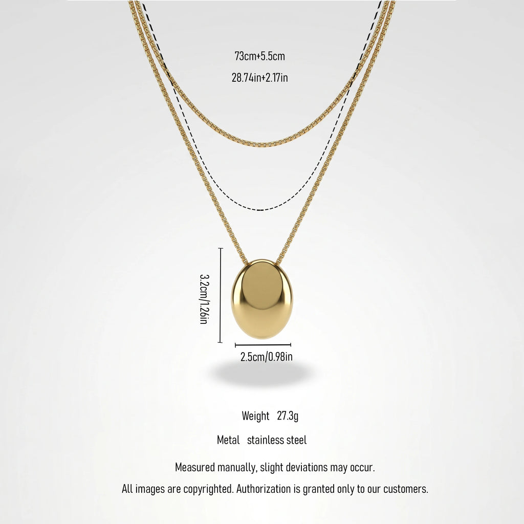 QIAOREN 13993 Beaded Cable Chain Pendant Necklace with Two Textured Fish Charms and Dangling Smooth Round Beads