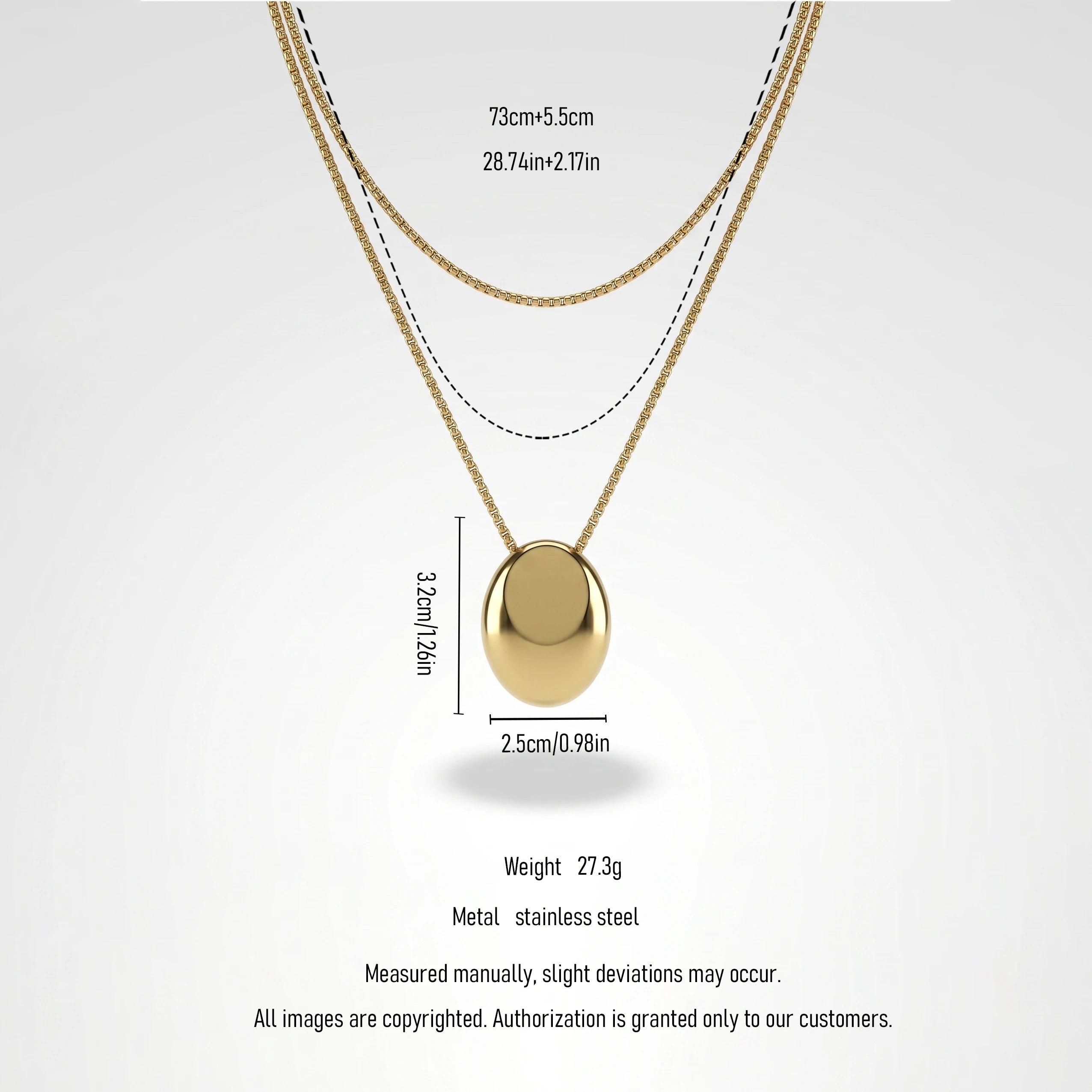 QIAOREN 13993 Beaded Cable Chain Pendant Necklace with Two Textured Fish Charms and Dangling Smooth Round Beads