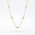 QIAOREN 13173 Stainless Steel Layered Cross Necklace Gold Plated Christian Faith Pendant Necklace Minimalist Jewelry for Women