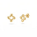 QIAOREN 13965-66 Stainless Steel Flower Stud Earrings Gold Floral Earrings Minimalist Dainty Jewelry for Women