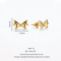 QIAOREN 14037 Polished Gold 3D Bow Knot Stud Earrings, Classic Smooth Ribbon Bow Ear Stud Jewelry Gift for Women
