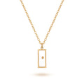 QIAOREN 13420 Stainless Steel Bar Pendant Necklace Minimalist Dainty Geometric Necklace Fashion Jewelry for Women