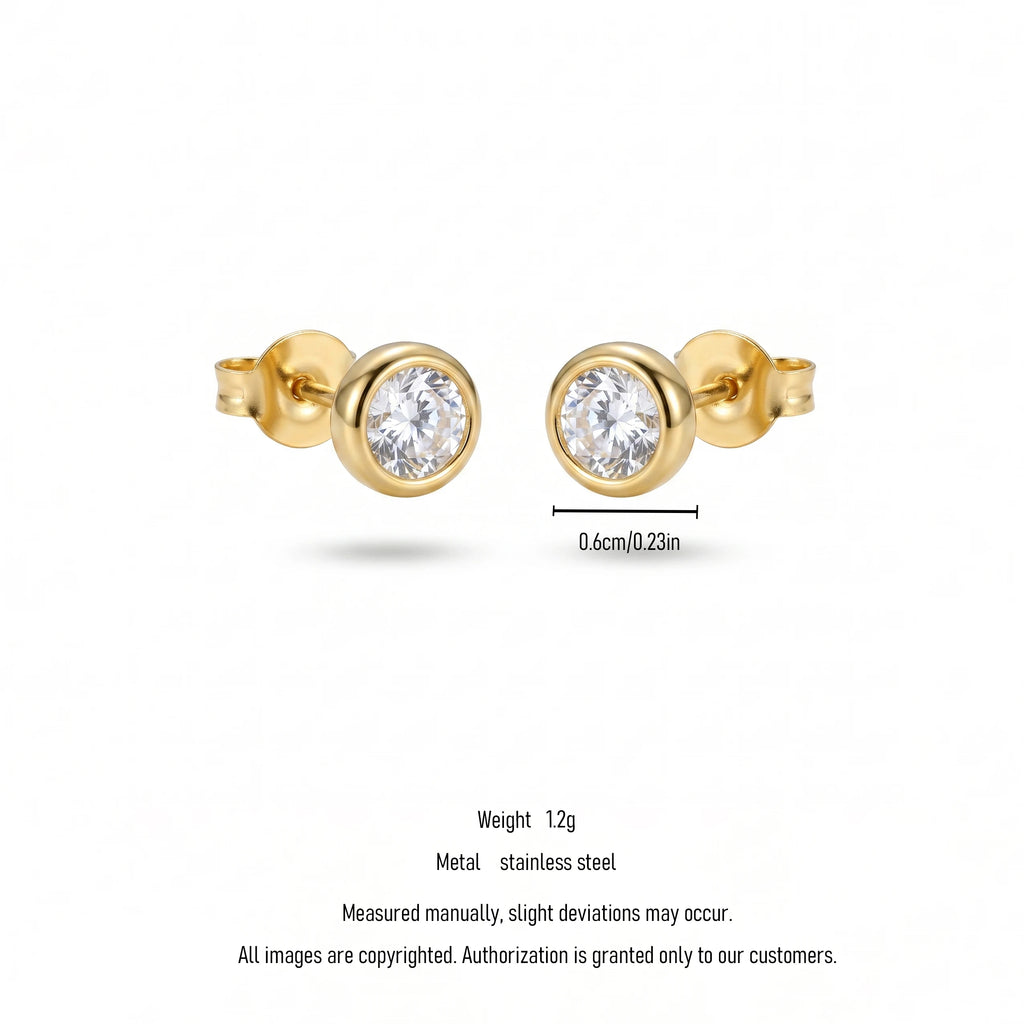 QIAOREN 12190-201 Multi-Color Birthstone Crystal Tiny Studs Hypoallergenic Daily Wear Jewelry Gift for Women