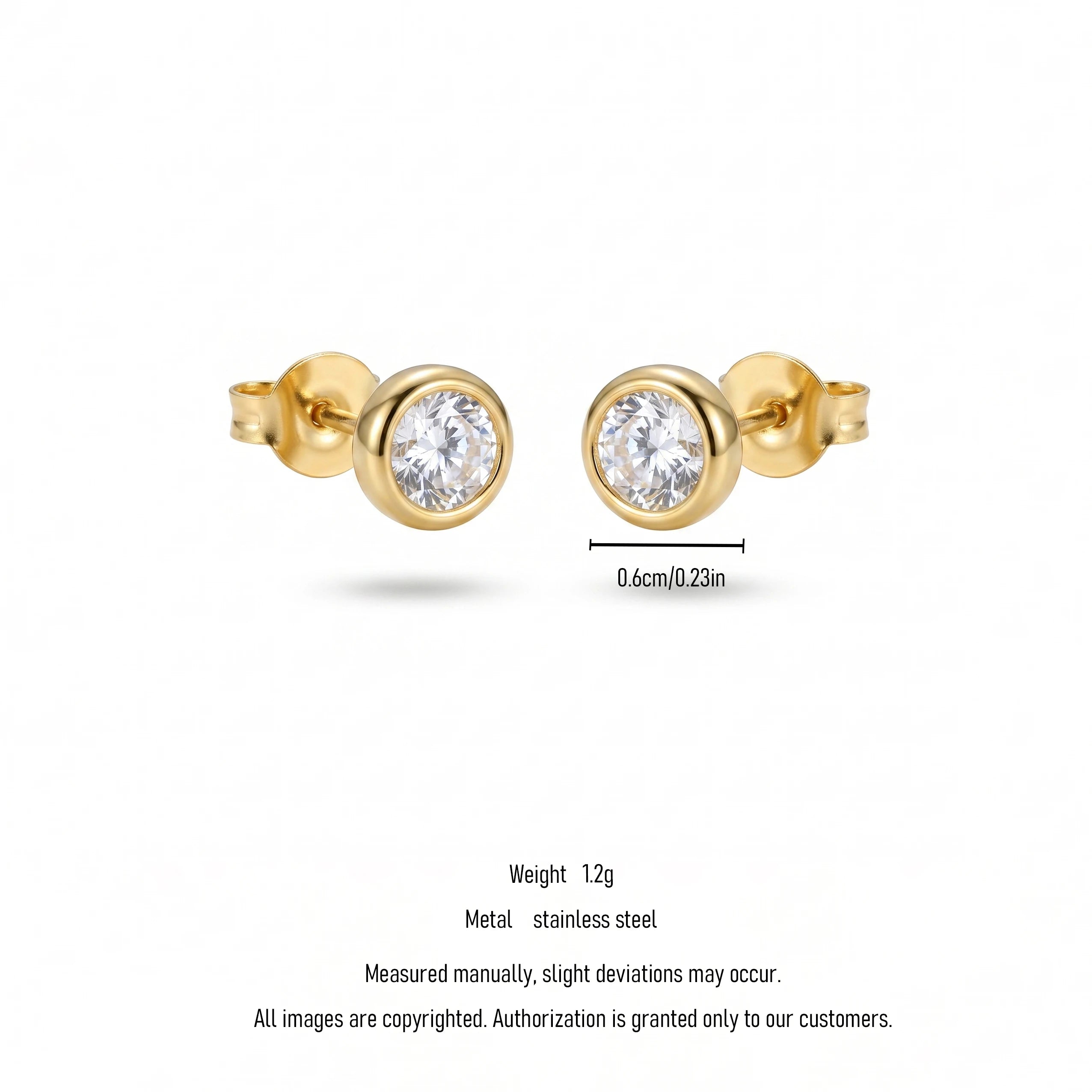 QIAOREN 12190-201 Multi-Color Birthstone Crystal Tiny Studs Hypoallergenic Daily Wear Jewelry Gift for Women