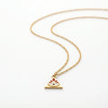 QIAOREN 12815 18K Gold Plated Stainless Steel Triangle Necklace Hypoallergenic Red Nazar Pendant High Quality Wholesale