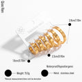 QIAOREN 14595 3 Pairs Decor C Shape Hoop Stud Earring Set, Graduated Size Brushed Hypoallergenic Daily Jewelry Gift Set