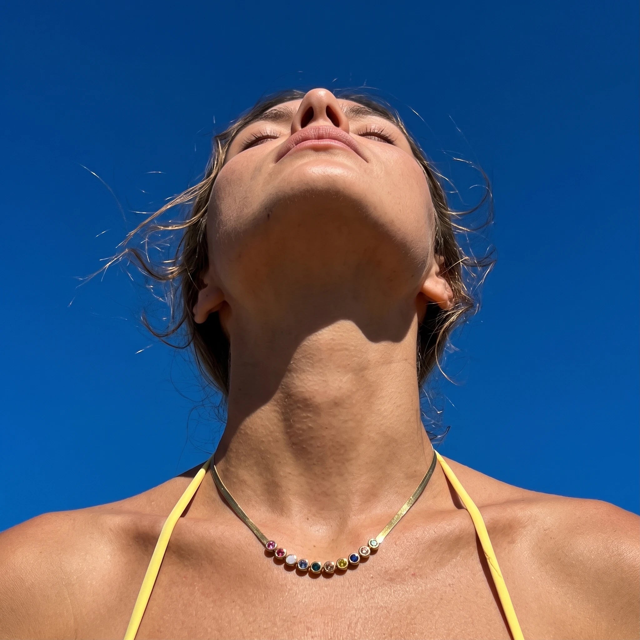 QIAOREN 13520 Wholesale Waterproof Stainless Steel Jewelry Minimalist Gold Plated Necklace for Custom Fashion