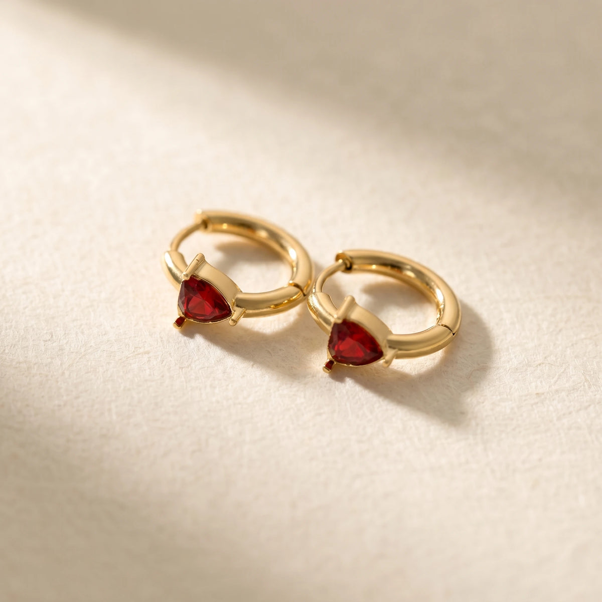 QIAOREN 12186-89 Ins Minimalist Teardrop Cut Colorful Hoops 18K Gold Plated Stainless Steel Earring Party Trendy Women