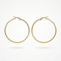 QIAOREN 12329 Classic Thin Round Hoop Earrings Gold Stainless Steel Sleek Slim Wire Circular Hoops Women Minimalist Jewelry US