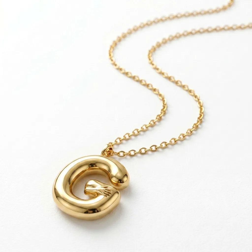 QIAOREN A-Z 26 Letter Initial Necklace Stainless Steel Gold Silver Alphabet Pendant Personalized Name Jewelry Gift for Women