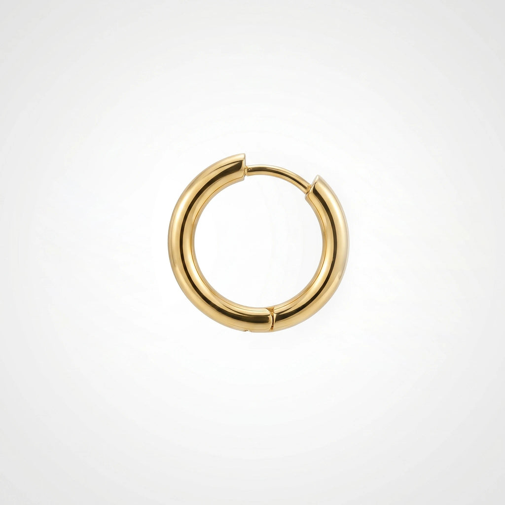 QIAOREN 12605 Matte Finish Elongated Oval Ear Buckle  Stainless Steel 18K Gold Huggie Hoops Anti-allergy Minimal Accessory