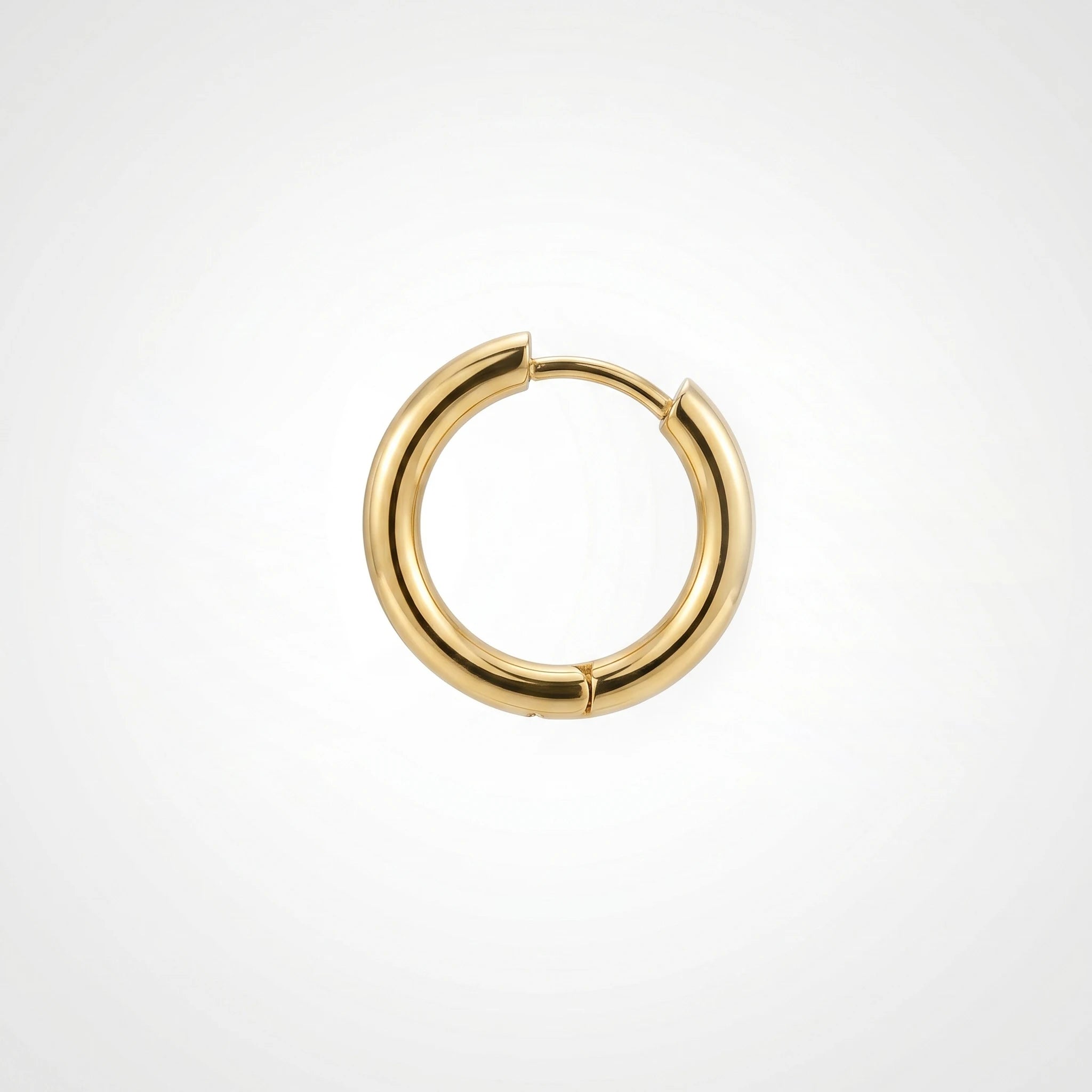 QIAOREN 12605 Matte Finish Elongated Oval Ear Buckle  Stainless Steel 18K Gold Huggie Hoops Anti-allergy Minimal Accessory