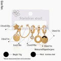 QIAOREN 14504 Stainless Steel Star Moon Meteor Enamel Charm Multi Pack Dangle Earrings Fashion Jewelry Gift for Women