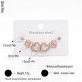 QIAOREN 14511 Minimalist Heart Stud Earrings Stainless Steel CZ Crystal Earrings Waterproof Jewelry for Women Daily Wear