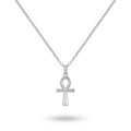 QIAOREN 11675 Tarnish Free 18K Gold Stainless Steel Ankh Cross Pendant Necklace Minimalist Life Symbol Jewelry