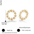 QIAOREN 14063 Starfish Wreath Circle Stud Earrings, Hollow Round Starfish Ring Ear Stud Jewelry Gift for Daily Fashion Outfits