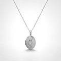 QIANREN 11977 Wholesale 18K Gold Plated Stainless Steel Oval Locket Necklace Vintage Embossed Floral Photo Keepake Pendant