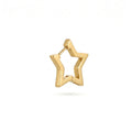 QIAOREN 12613 Glossy Hollow Star Huggie Hoop Earrings PVD 18K Gold Stainless Steel Five Point Star Geometric Ear Buckle