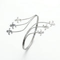 QIAOREN 12824 Silver Little People Upper Arm Bracelet Adjustable Fairycore Armlet Stainless Steel Multi Layer Festival Bangle