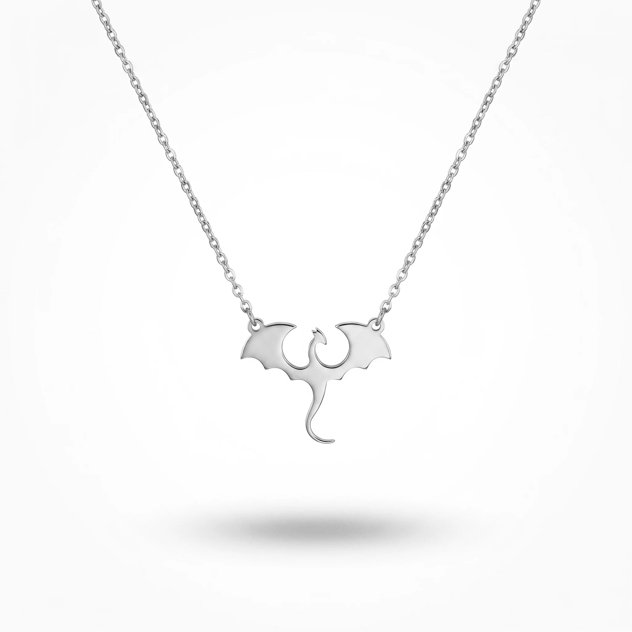 QIAOREN 11259 Gothic Mini Dragon Necklace 18K Gold Plated Stainless Steel Tarnish Free Waterproof Jewelry for Women