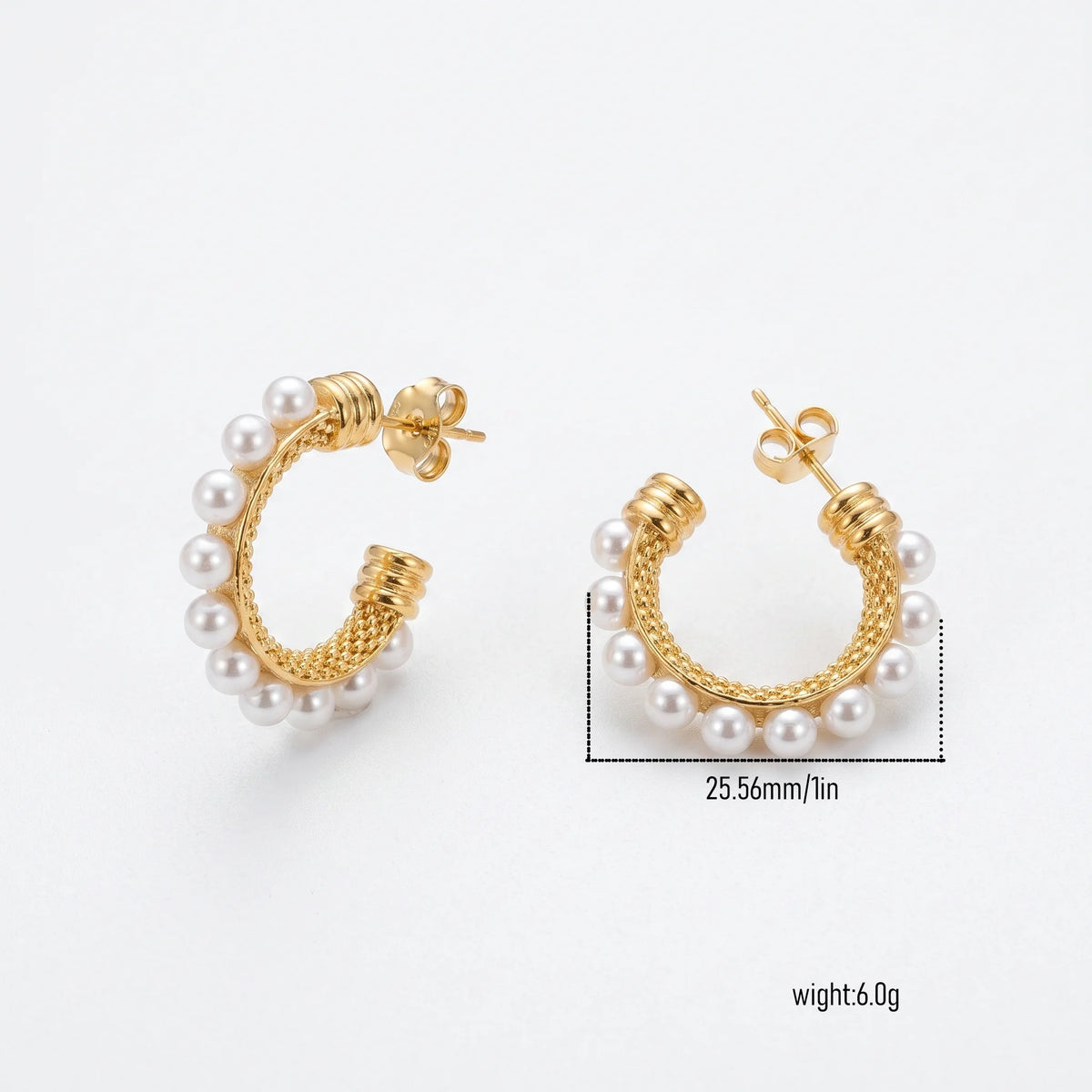 QIAOREN New  18K Gold Plated Stainless Steel Women Zircon  Hoop Earrings Set Fashion Jewelry Clip Stud Earrings
