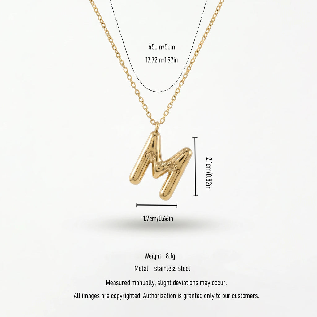 QIAOREN A-Z 26 Letter Initial Necklace Stainless Steel Gold Silver Alphabet Pendant Personalized Name Jewelry Gift for Women