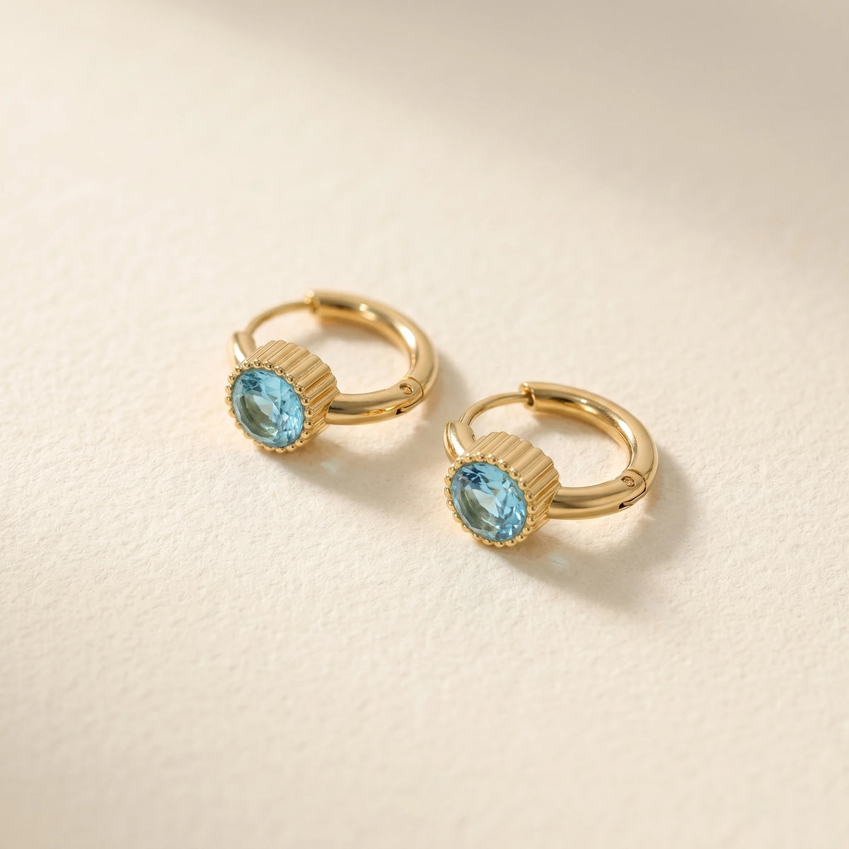 QIAOREN 12149-52 Mixed Color Round Zircon Stainless Steel Mini Huggie Hoops PVD Gold Trend Gift Earrings  for American Buyers