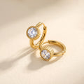 QIAOREN 12149-52 Mixed Color Round Zircon Stainless Steel Mini Huggie Hoops PVD Gold Trend Gift Earrings  for American Buyers