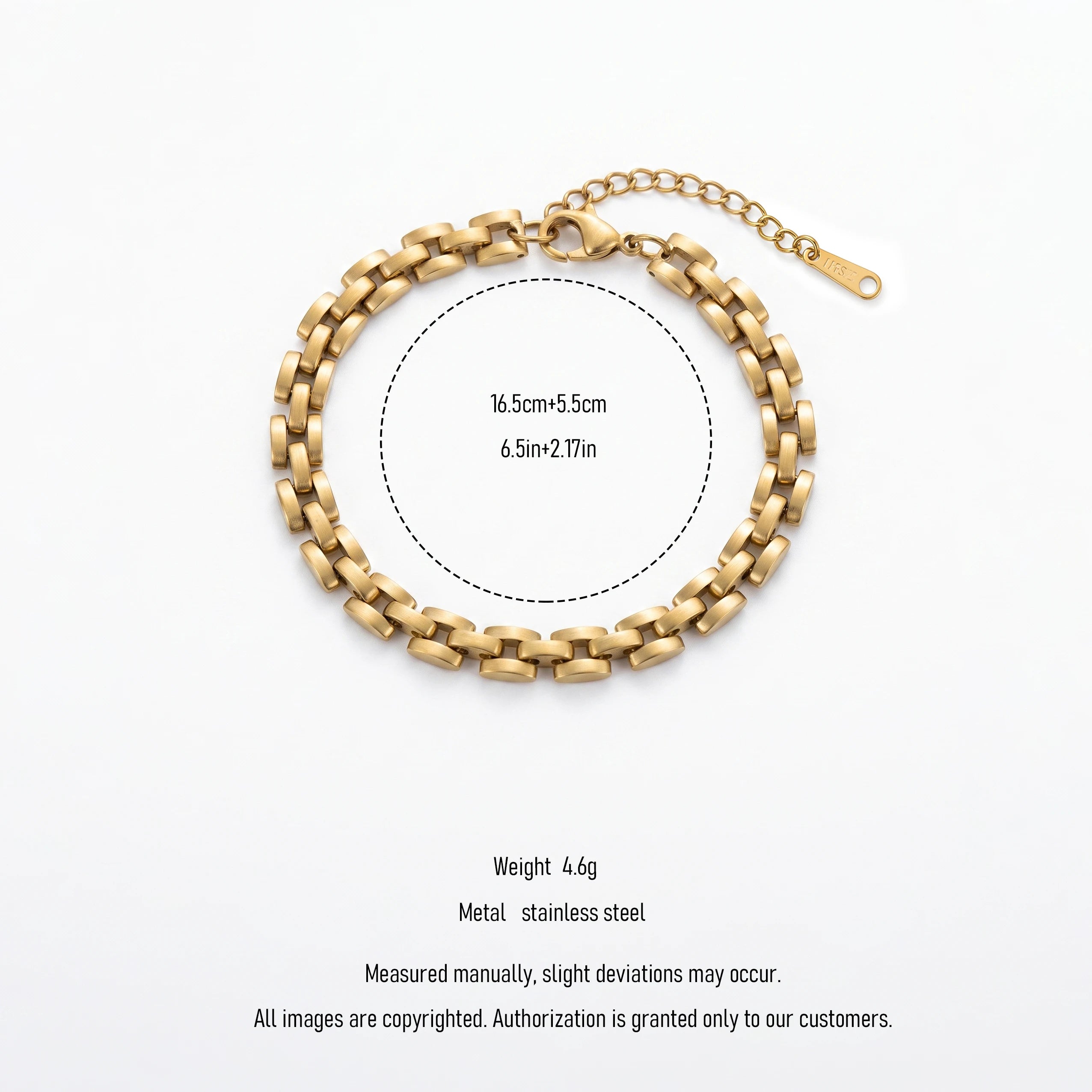 QIAOREN 14001 Stainless Steel Heart Charm Beaded Bracelet Gold Layered Chain Bracelet Adjustable Minimalist Jewelry for Women