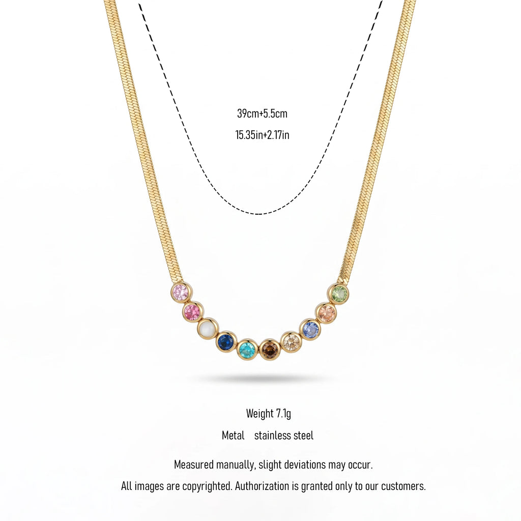 QIAOREN 13520 Wholesale Waterproof Stainless Steel Jewelry Minimalist Gold Plated Necklace for Custom Fashion