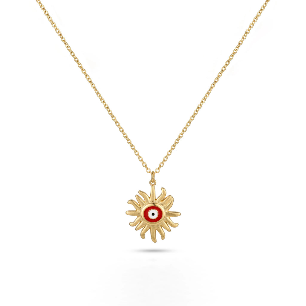 QIAOREN 12817 Premium Solar Nazar Jewelry High Quality PVD Gold Plated Amulet Spiritual Accessory Wholesale Supplier