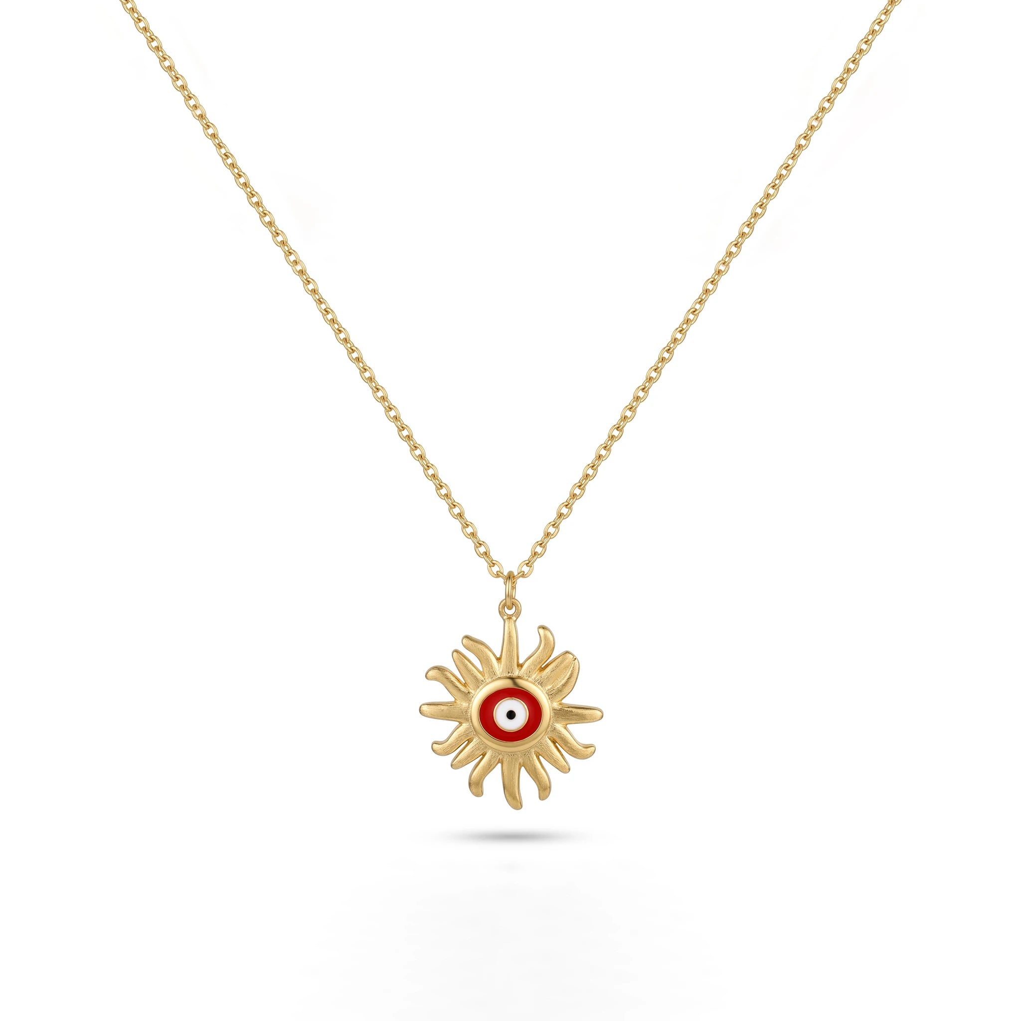 QIAOREN 12817 Premium Solar Nazar Jewelry High Quality PVD Gold Plated Amulet Spiritual Accessory Wholesale Supplier