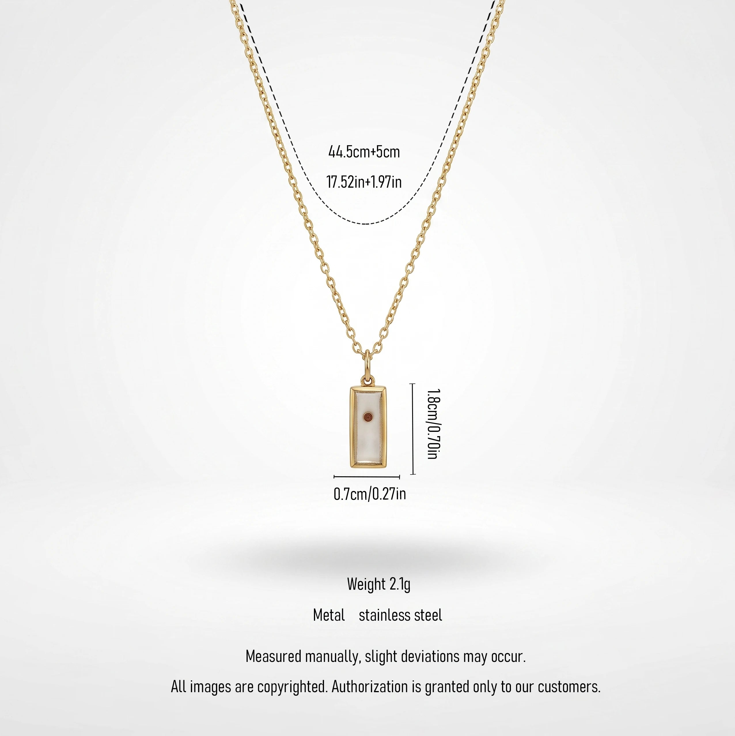 QIAOREN 13420 Stainless Steel Bar Pendant Necklace Minimalist Dainty Geometric Necklace Fashion Jewelry for Women