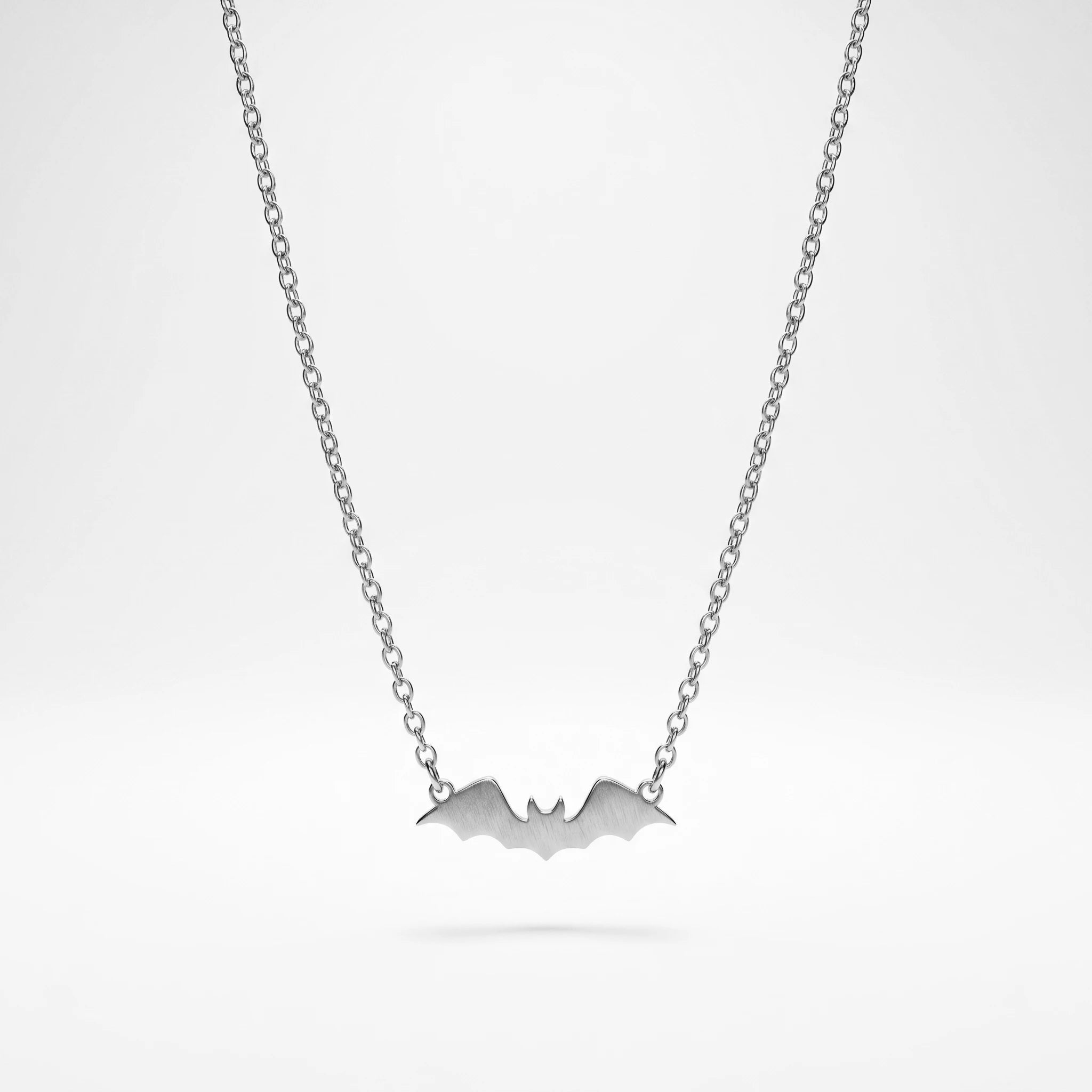 QIAOREN 10798 Edgy Minimalist Bat Chains Necklace Stainless Steel Gold Plated Non-Tarnish Layerable Unisex Daily Wear Jewelry