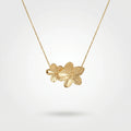 QIAOREN 11355 Dainty Delicate Floral Snake Chain Necklace 18K Gold Plated Stainless Steel Everyday Casual Wear Jewelry