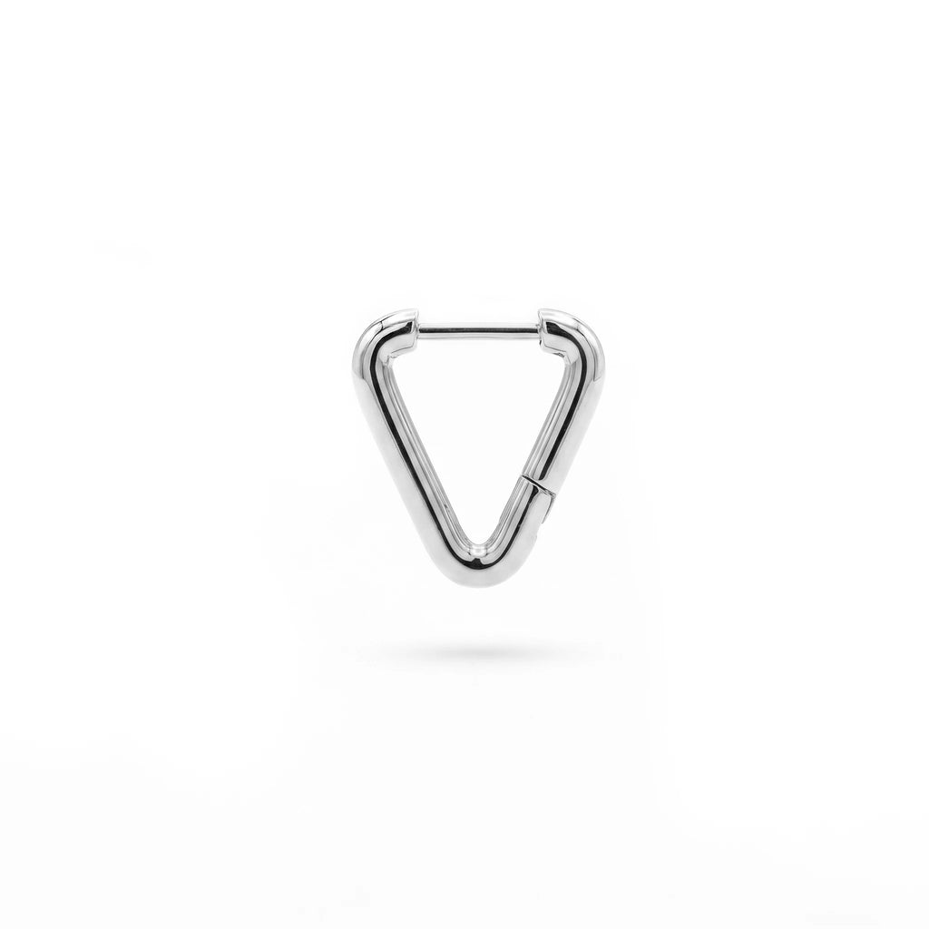 QIAOREN 12585 Dainty Shiny V Shape Geometric Huggie Earrings 316L Stainless Steel No Fade Gold Plated Hoop Jewelry Gift
