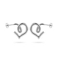 QIAOREN 12394 Waterproof Tarnish Free Infinity Knot Heart Earrings 18K Gold Plated Stainless Steel Sleek Swirl C-Hoops Party
