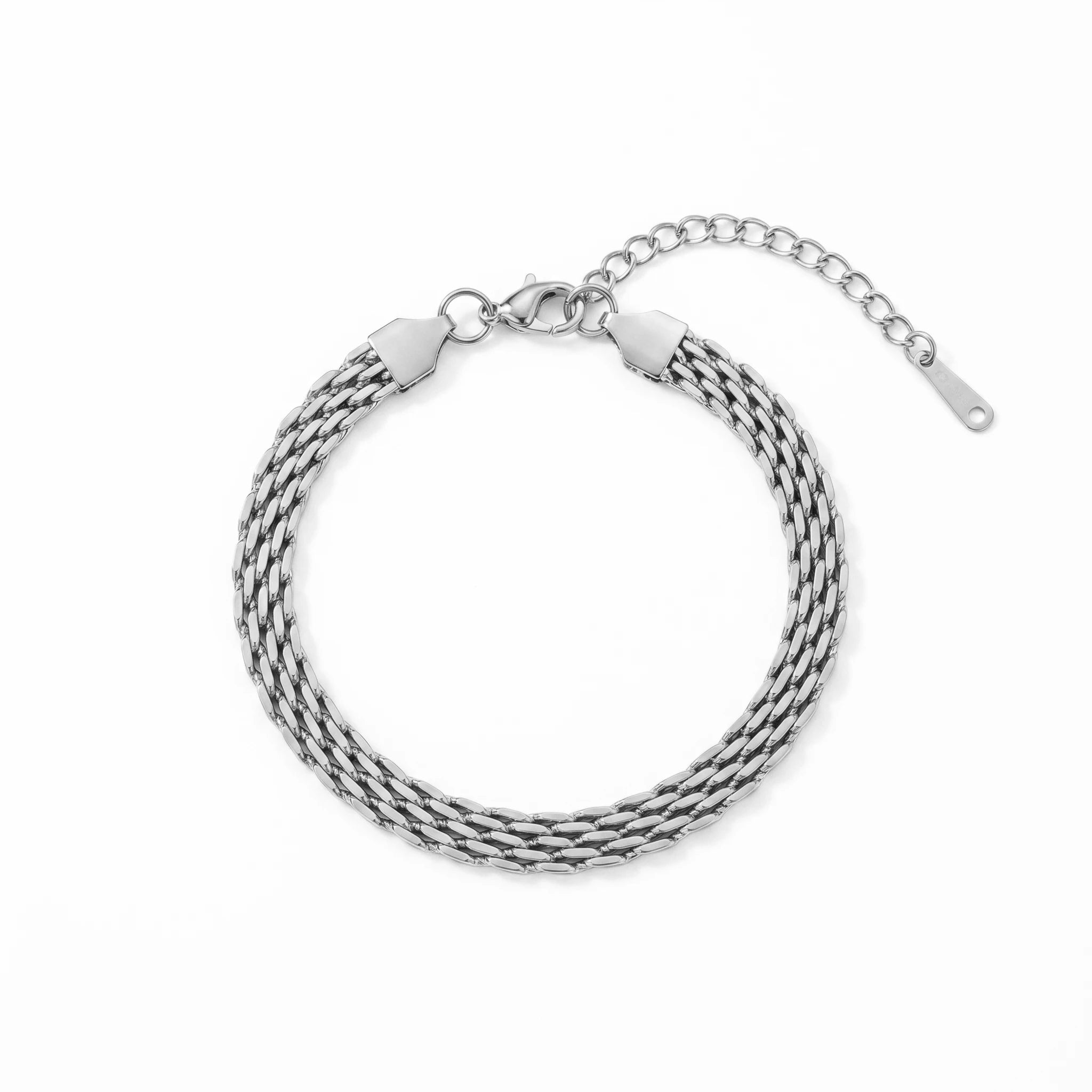 QIAOREN 10664 Chunky Cuban Link Bracelet, 18K Gold Plated Stainless Steel, Anti-Tarnish Bold Statement Jewelry for Women