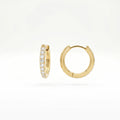 QIAOREN 12517  Dainty CZ Pave Huggie Hoop Earrings Gold Stainless Steel Minimalist Small Round Hoops Women US EU