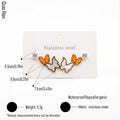 QIAOREN 14513 Stainless Steel Butterfly Earrings CZ Stud Earrings Enamel Design Waterproof Hypoallergenic Jewelry Women