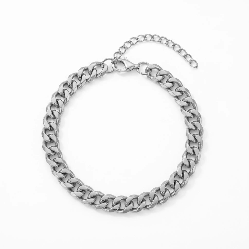 QIAOREN 10619 Thick Cuban Link Geometric Trendy Chain Bracelet 18K Gold Plated Stainless Steel Waterproof Tarnish