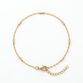 QIAOREN 11083 Waterproof 18K Gold  Minimalist Spaced Tube Bead Chain, Tarnish Resistant Stainless Steel Jewelry for Women