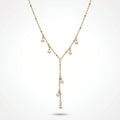 QIAOREN 11345 Dainty Delicate Pearl Drop Y Necklace 18K Gold Plated Stainless Steel Everyday Casual Wear Jewelry