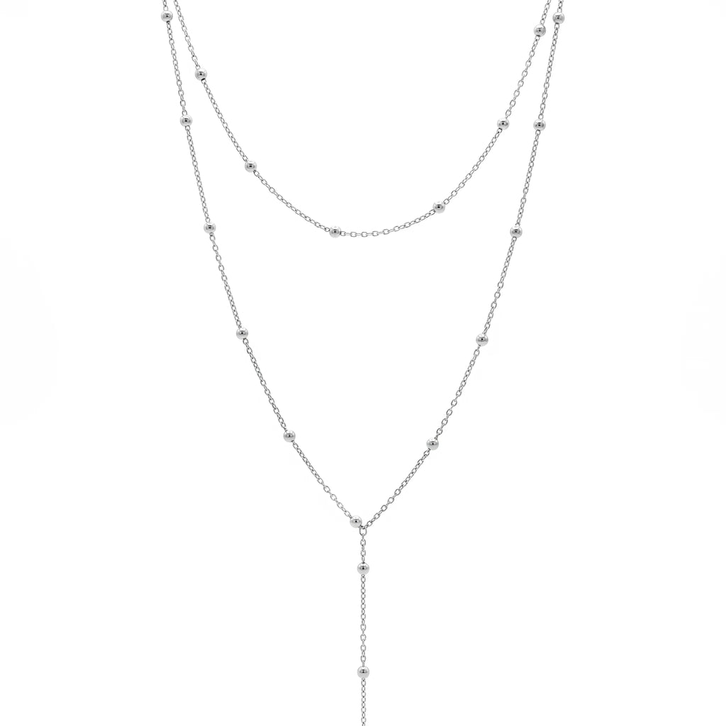 QIAOREN 10546 Trendy Geometric Link Chain Necklace 18K Gold Plated Stainless Steel Waterproof Tarnish Free Women's Jewelry