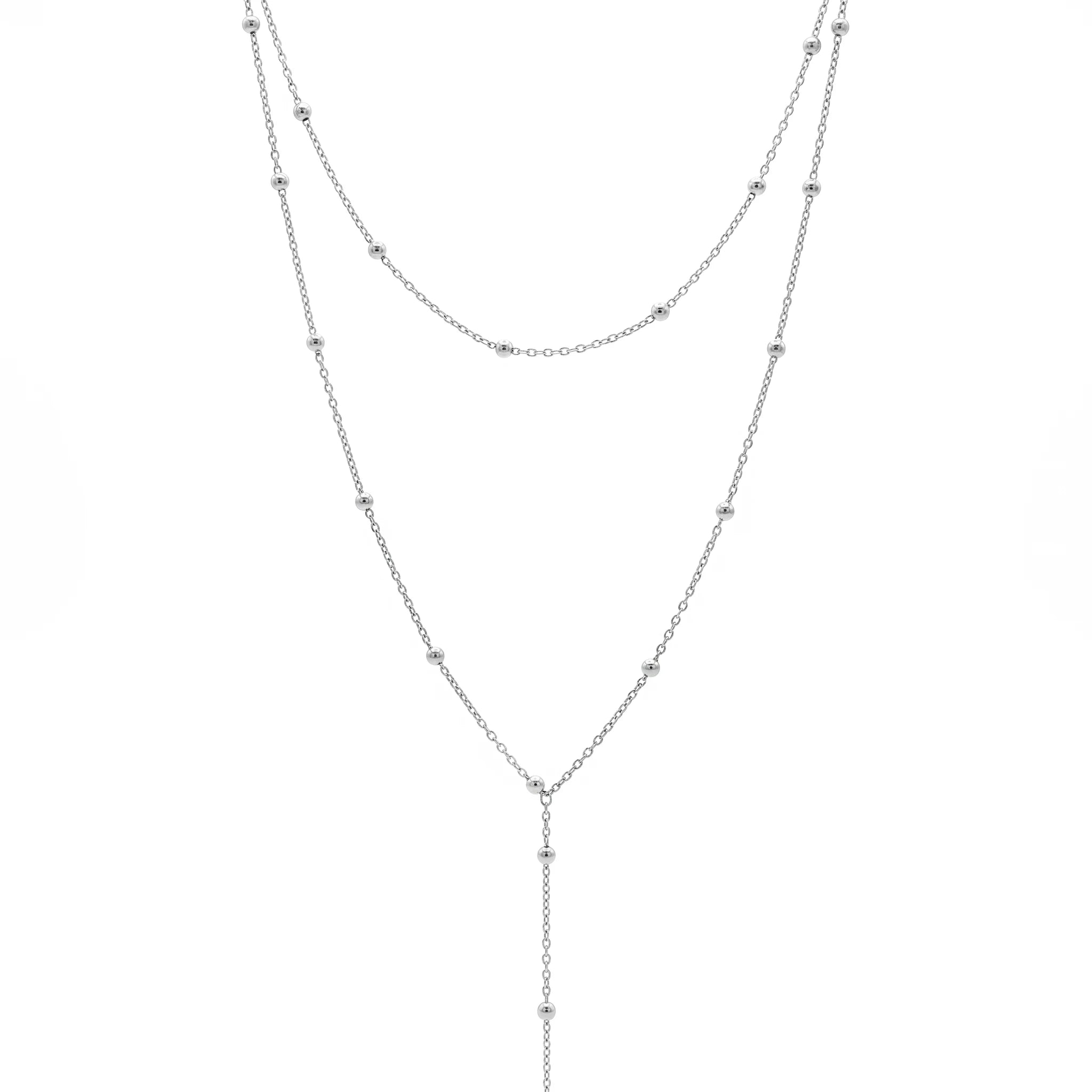QIAOREN 10546 Trendy Geometric Link Chain Necklace 18K Gold Plated Stainless Steel Waterproof Tarnish Free Women's Jewelry