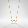 QIAOREN Dainty Infinity Pendant Necklace 18K Gold Plated Stainless Steel Cable Chain Tarnish Free Adjustable Layering Unisex