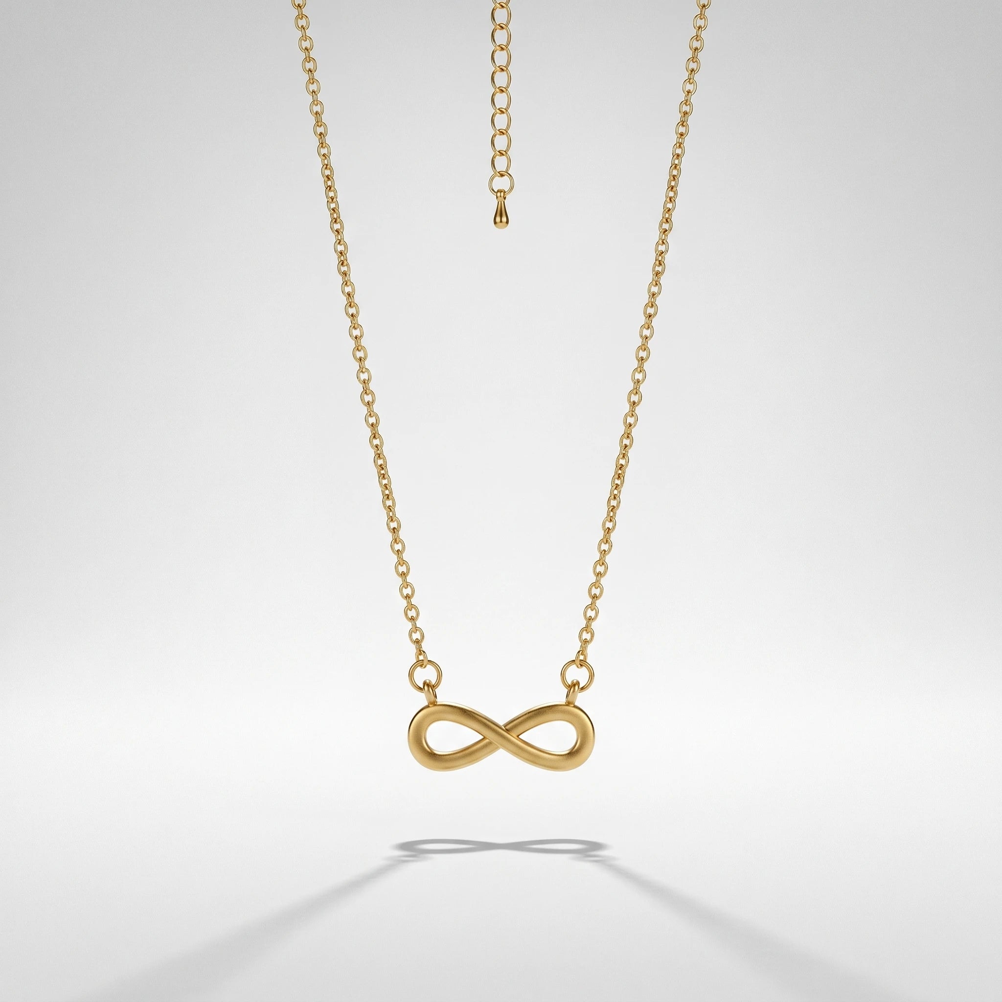 QIAOREN Dainty Infinity Pendant Necklace 18K Gold Plated Stainless Steel Cable Chain Tarnish Free Adjustable Layering Unisex