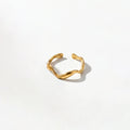 QIAOREN 18K PVD Plate Gold Stainless Steel Rings Set Tarnish Free Adjustable  Open Cuff Rings for Women Daily Jewelry