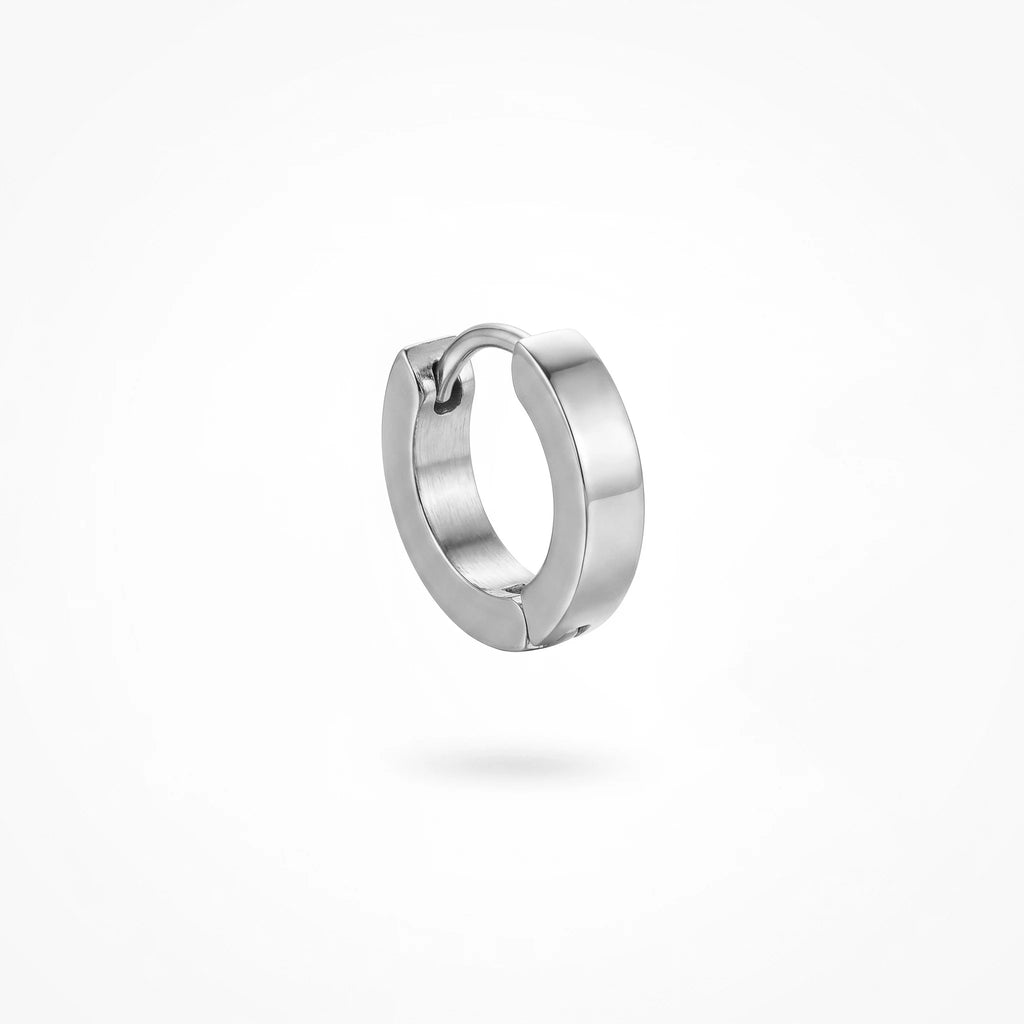 QIAOREN 12575 High Polished C Circle Ear Buckle Waterproof Stainless Steel 18K Gold Huggie Earrings Anti Allergy Basic Accessory
