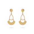 QIAOREN11862 Trendy Boho Geometric Teardrop Semi-Circle Dangle Earrings Stainless Steel Gold Layered Drop Jewelry for Women US
